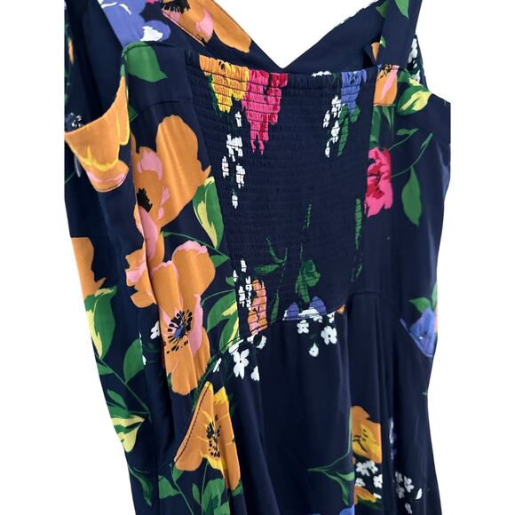 Anthropologie Plus Maeve Vivienne Multicolor Floral Maxi Dress‎ Blue Size 14 - Picture 11 of 13